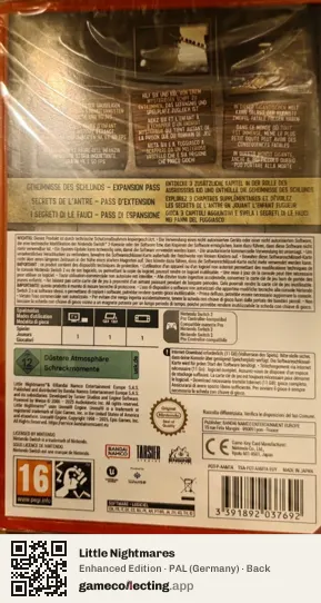 Little Nightmares Nintendo Switch 2, Germany box back