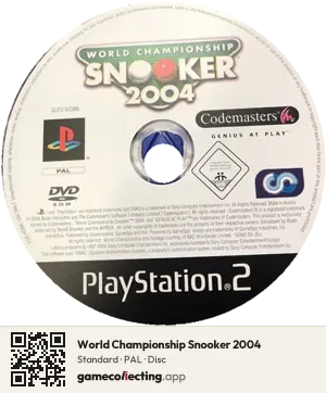 World Championship Snooker 2004 PlayStation 2, PAL disc