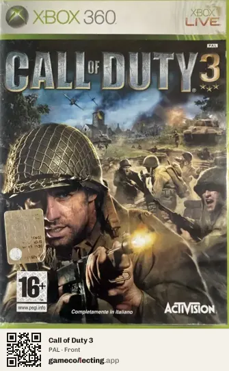 Call of Duty 3 Xbox 360, PAL box front