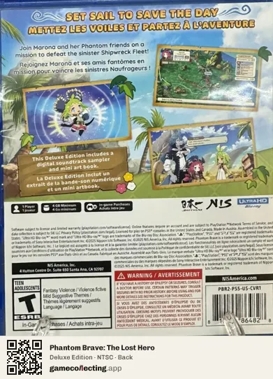 Phantom Brave: The Lost Hero PlayStation 5, NTSC box back