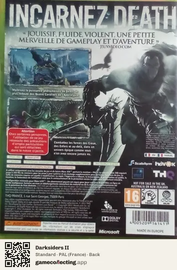 Darksiders II Xbox 360, France box back