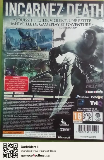 Darksiders II Xbox 360, France box back
