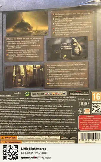 Little Nightmares Xbox One, PAL box back