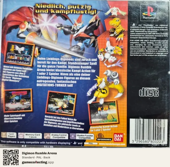 Digimon Rumble Arena PlayStation, PAL box back