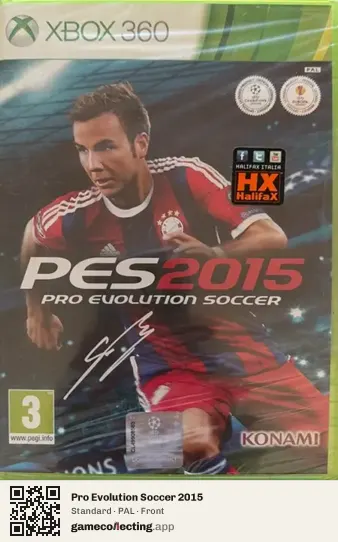 Pro Evolution Soccer 2015 Xbox 360, PAL box front