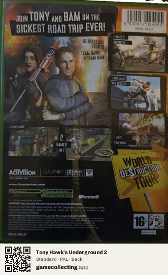 Tony Hawk's Underground 2 Xbox, PAL box back