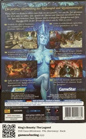 King's Bounty: The Legend Computer, Germany box back