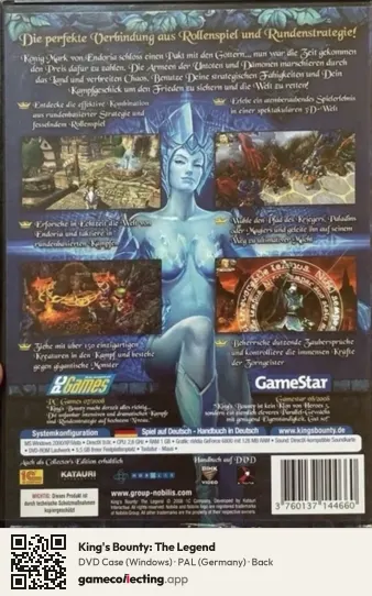 King's Bounty: The Legend Computer, Germany box back