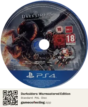 Darksiders: Warmastered Edition PlayStation 4, PAL disc