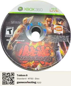 Tekken 6 Xbox 360, NTSC disc