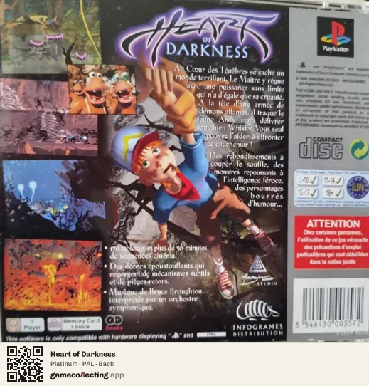Heart of Darkness PlayStation, PAL box back