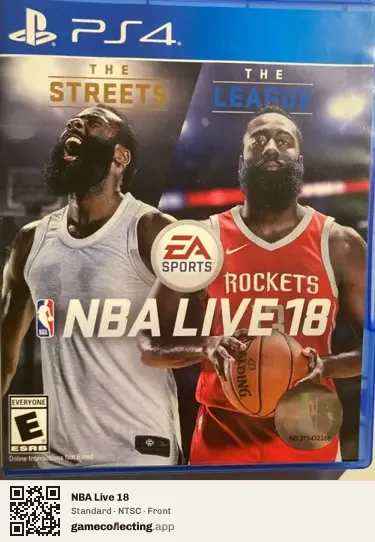 NBA Live 18 PlayStation 4, NTSC box front