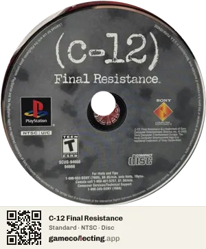 C-12 Final Resistance PlayStation, NTSC disc