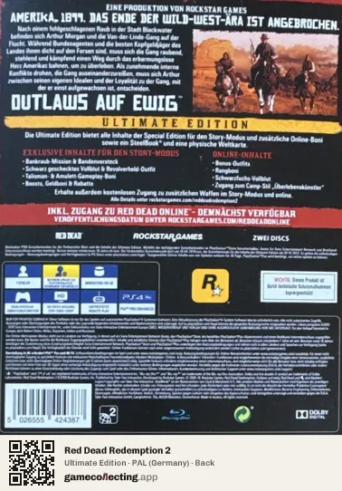 Red Dead Redemption 2 PlayStation 4, Germany box back