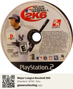 Major League Baseball 2K6 PlayStation 2, NTSC disc