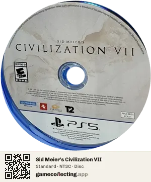 Sid Meier's Civilization VII PlayStation 5, NTSC disc