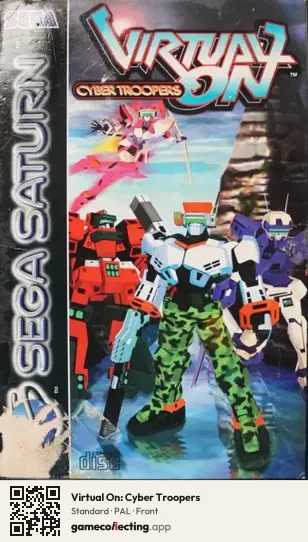 Virtual On: Cyber Troopers Sega Saturn, PAL box front