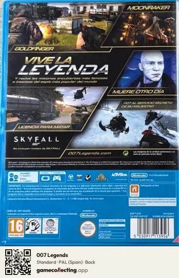 007 Legends Nintendo Wii U, Spain box back