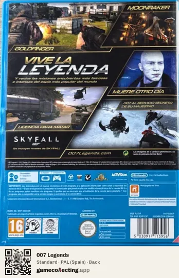 007 Legends Nintendo Wii U, Spain box back