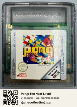Pong: The Next Level Game Boy Color, PAL cartridge label