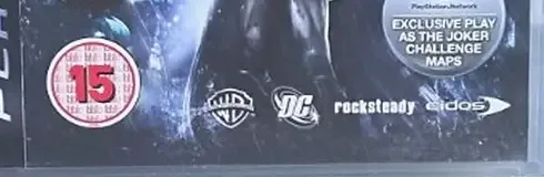 Batman: Arkham Asylum, the BBFC circle on its front