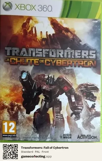 Transformers: Fall of Cybertron Xbox 360, PAL box front