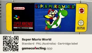 Super Mario World Super Nintendo Entertainment System, PAL cartridge label