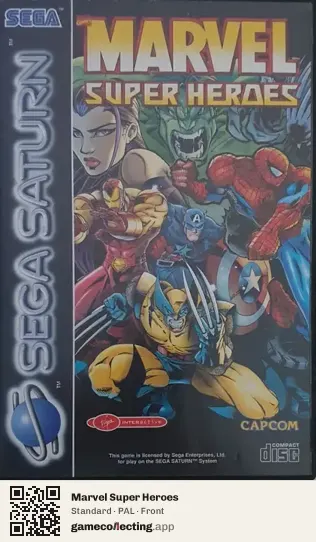 Marvel Super Heroes Sega Saturn, PAL box front