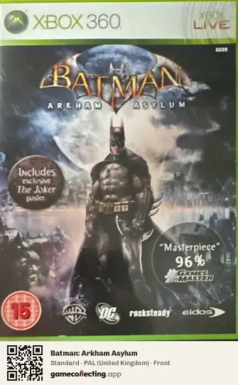 Batman: Arkham Asylum Xbox 360, United Kingdom box front