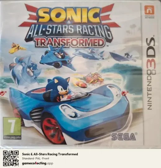 Sonic & All-Stars Racing Transformed Nintendo 3DS, PAL box front