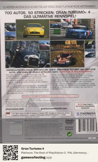 Gran Turismo 4 PlayStation 2, Germany box back