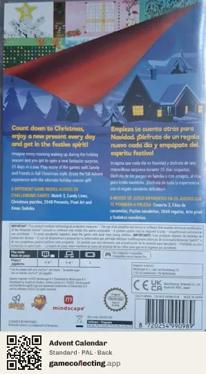 Advent Calendar Nintendo Switch, PAL box back