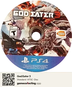 God Eater 3 PlayStation 4, NTSC disc