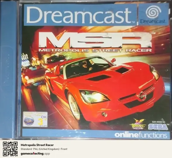 Metropolis Street Racer Sega Dreamcast, United Kingdom box front