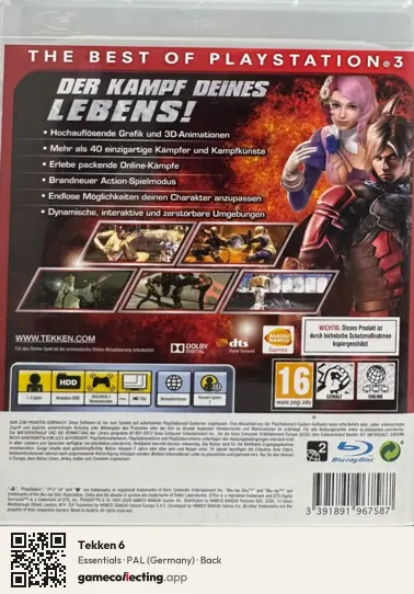 Tekken 6 PlayStation 3, Germany box back