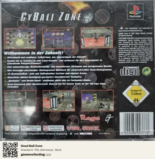 Dead Ball Zone PlayStation, Germany box back