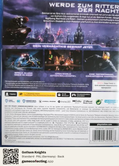 Gotham Knights PlayStation 5, Germany box back
