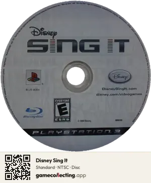 Disney Sing It PlayStation 3, NTSC disc