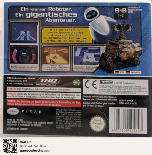 WALL-E Nintendo DS, PAL box back