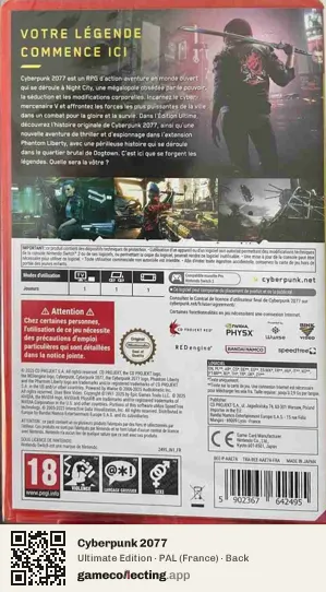 Cyberpunk 2077 Nintendo Switch 2, France box back