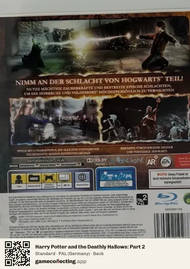 Harry Potter and the Deathly Hallows: Part 2 PlayStation 3, Germany box back