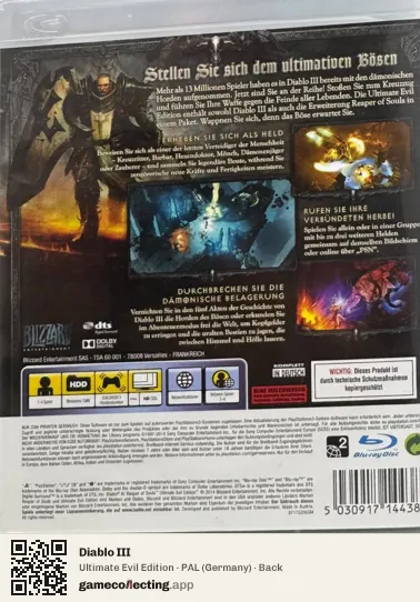 Diablo III PlayStation 3, Germany box back