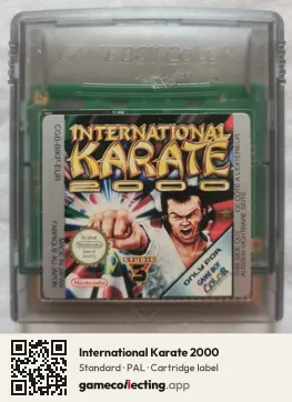 International Karate 2000 Game Boy Color, PAL cartridge label