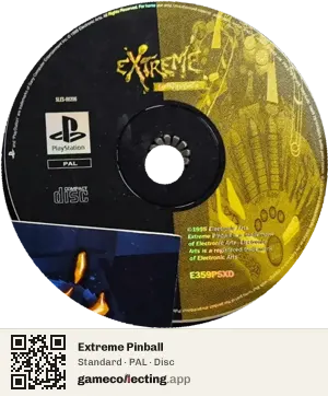 Extreme Pinball PlayStation, PAL disc
