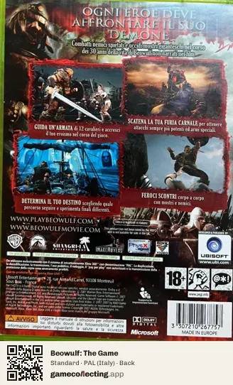 Beowulf: The Game Xbox 360, Italy box back