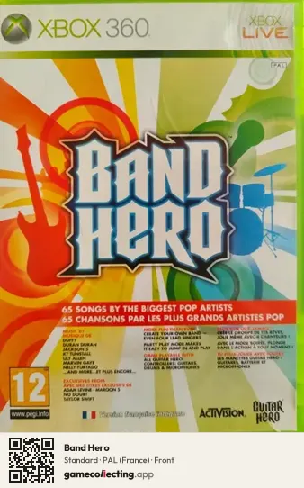Band Hero Xbox 360, France box front