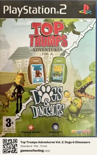 Top Trumps Adventures Vol. 2: Dogs & Dinosaurs PlayStation 2, PAL box front