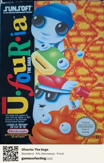Ufouria: The Saga Nintendo Entertainment System, Germany box front