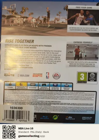 NBA Live 16 PlayStation 4, Italy box back