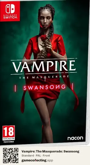 Vampire: The Masquerade: Swansong Nintendo Switch, PAL box front
